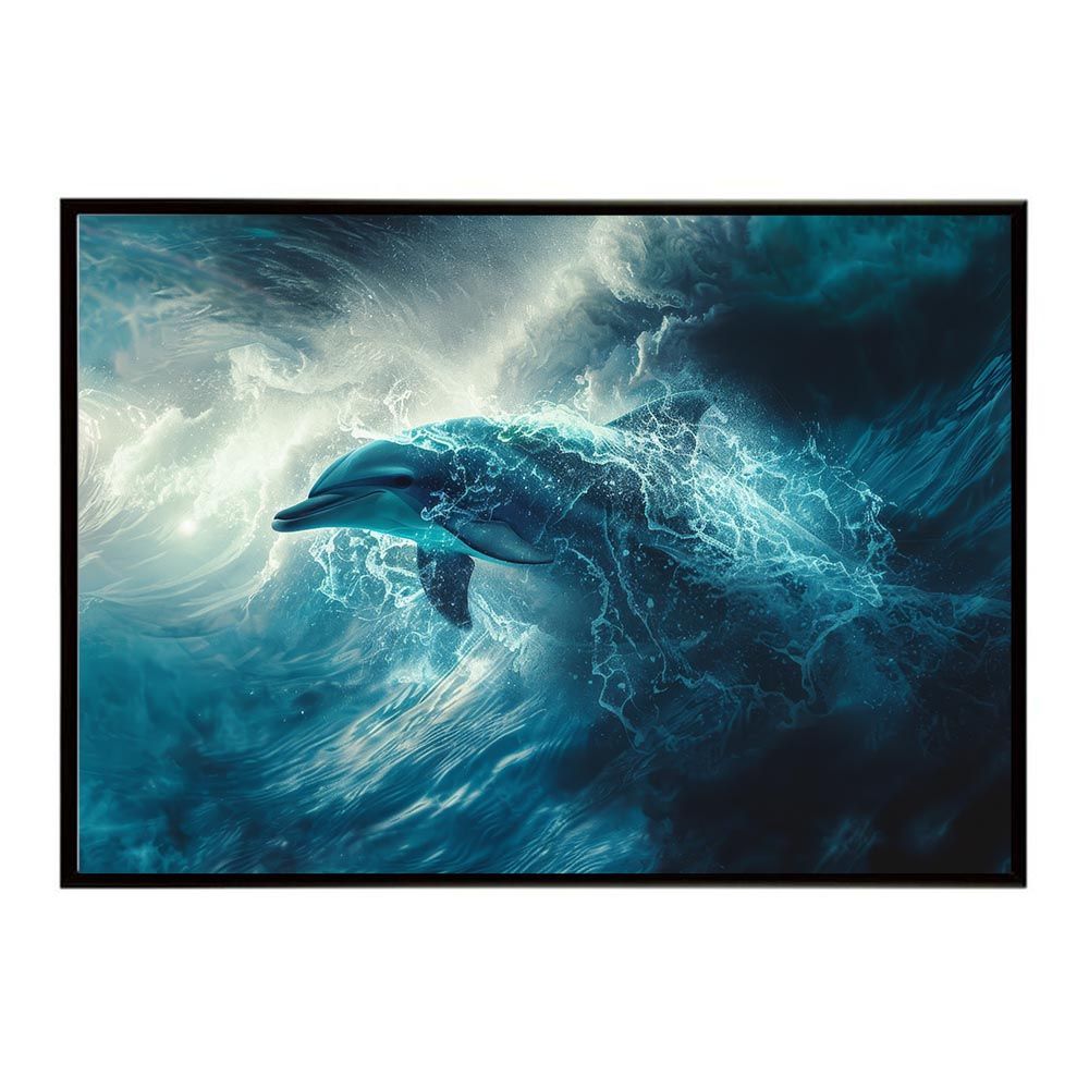 B2サイズ（約51x73cm）】【lh-poster-6019】イルカ 海 トップ ブルー