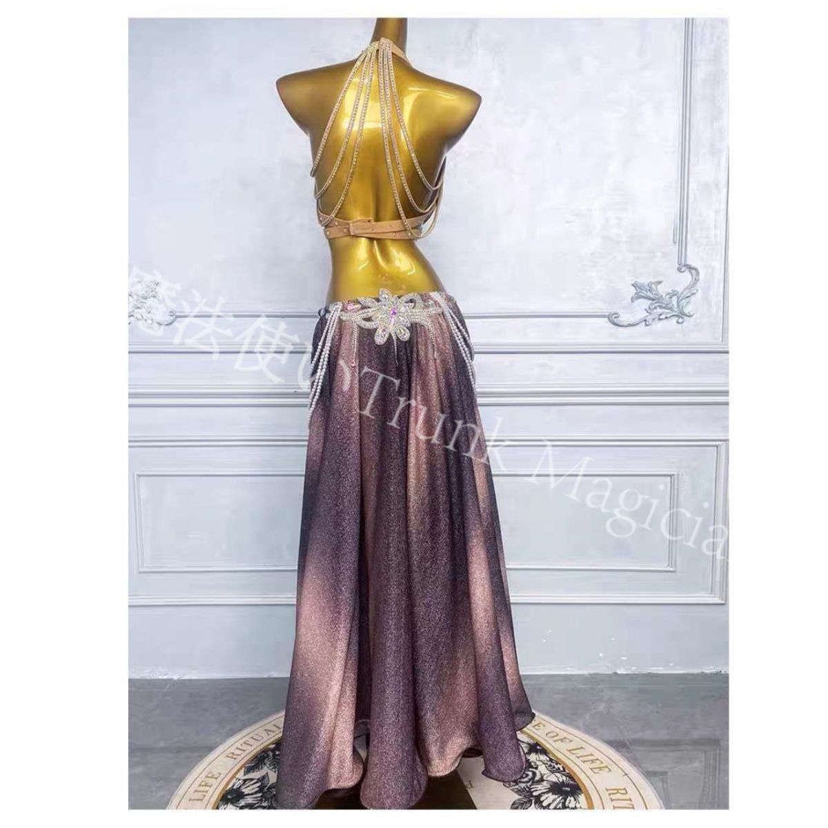 ベリーダンス衣装 パール トップス スカート 光沢 オーダーメイド ステージ衣装