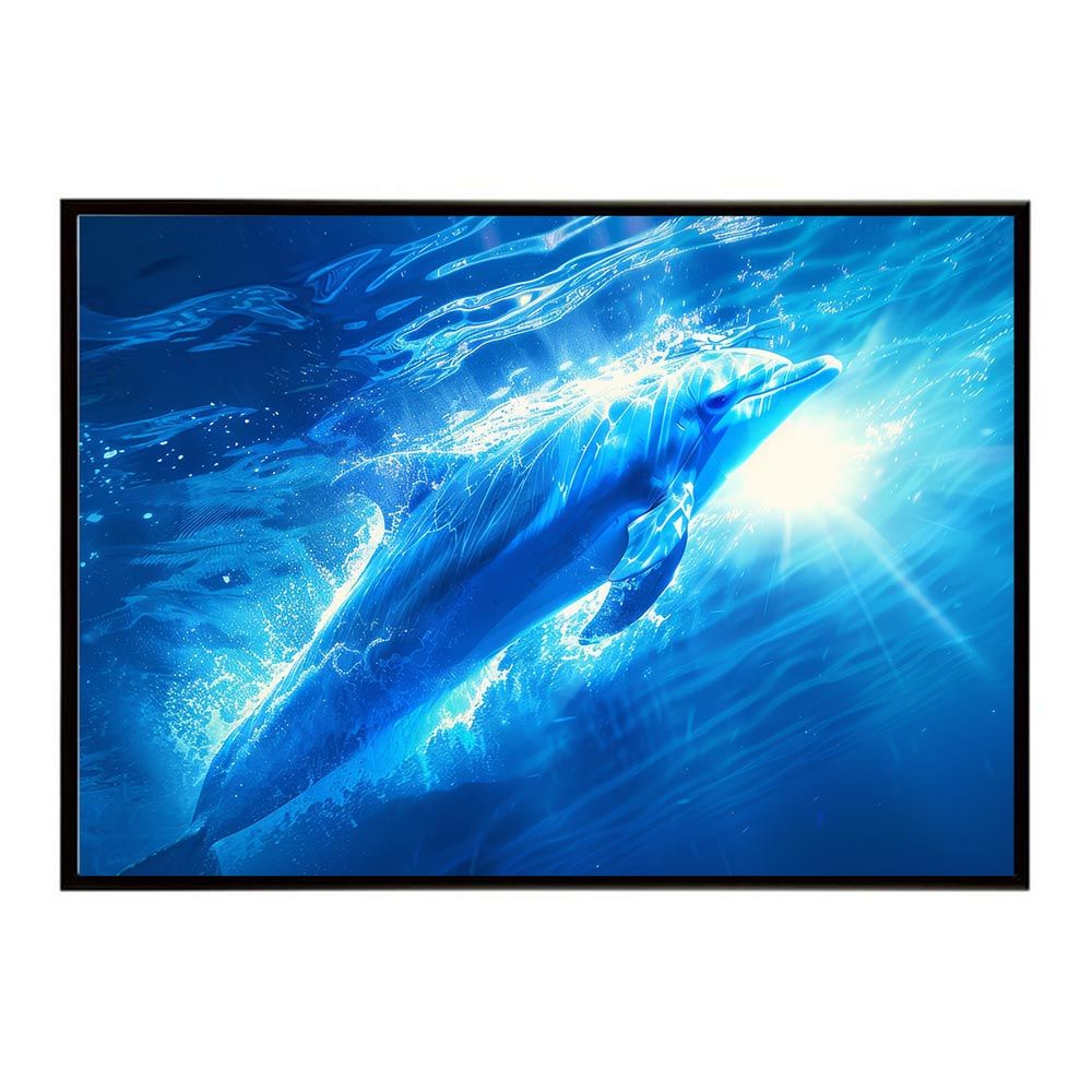 【B2サイズ（約51x73cm）】【lh-poster-6025】イルカ 海 ブルー ドルフィン 夏 ポスター クジラ シャチ 水族館 水中 南国 ハワイ 自然 サーフ インテリア アート