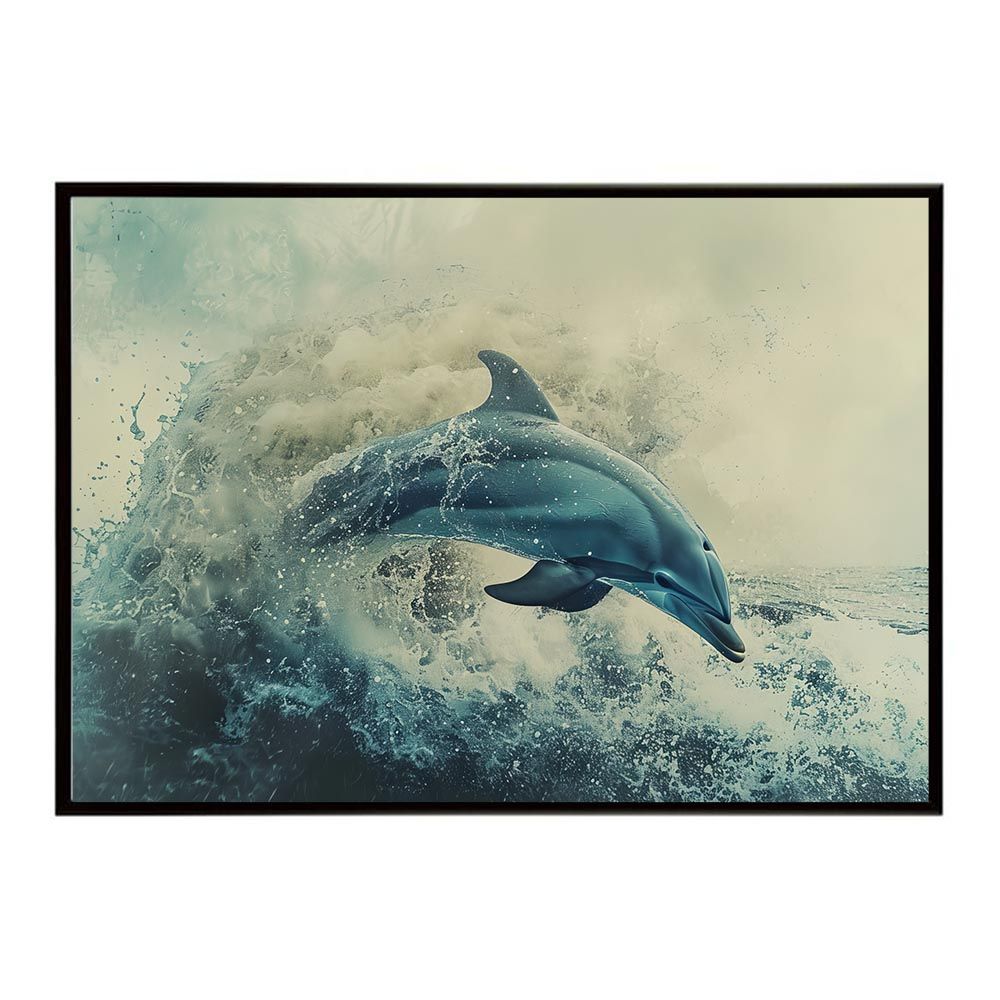 月とイルカさん 専用ページ B1サイズ（約73x103cm）】【lh-poster-6031】イルカ 海 ブルー