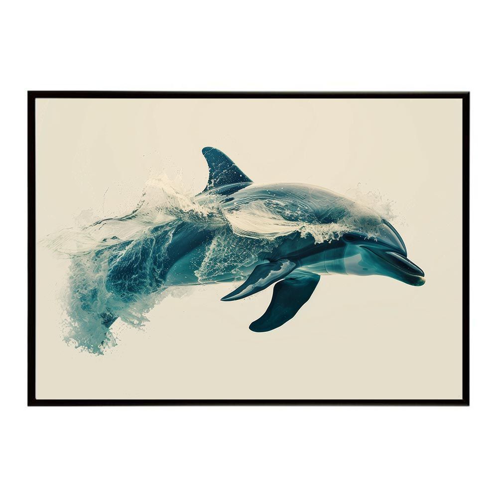 A2サイズ（約42x59cm）】【lh-poster-6033】イルカ 海 ブルー