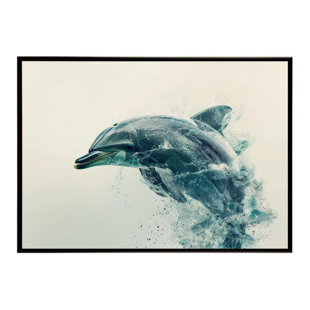 B3サイズ（約36x51cm）】【lh-poster-6034】イルカ 海 ブルー