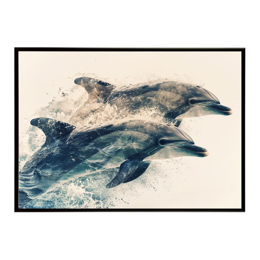 A1サイズ（約59x84cm）】【lh-poster-6036】イルカ 海 ブルー