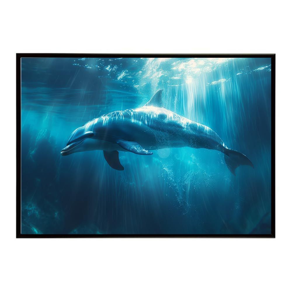 A3サイズ（約30×42cm）】【lh-poster-6037】イルカ 海 ブルー