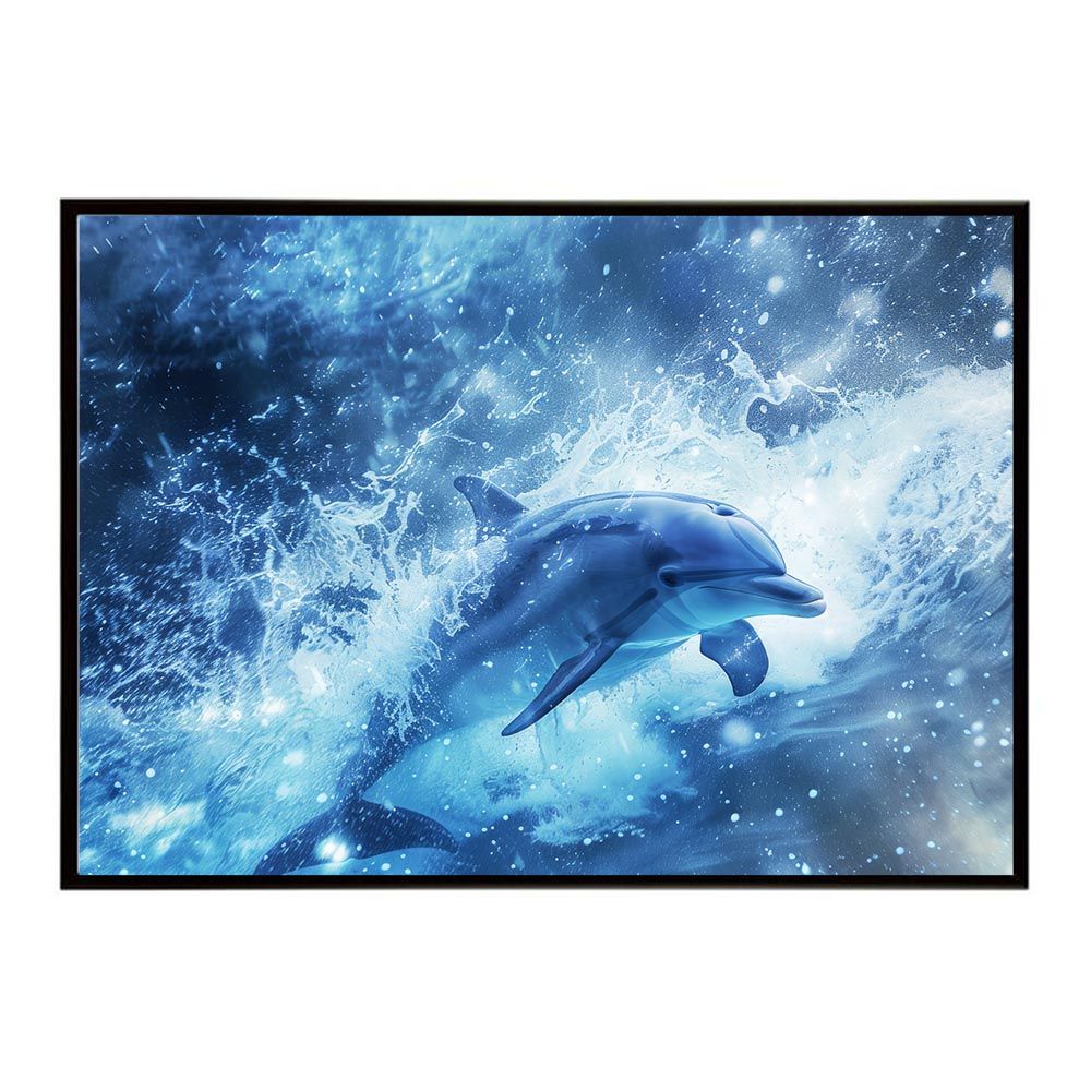 B2サイズ（約51x73cm）】【lh-poster-6038】イルカ 海 ブルー