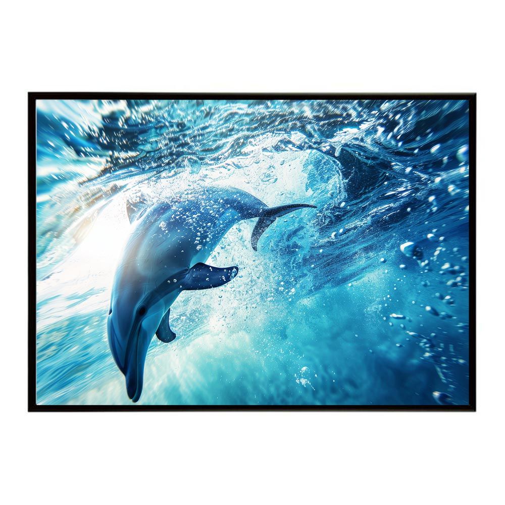 アラバスターイルカちゃん♡ドルフィン♡No.2063 B3サイズ（約36x51cm）】【lh-poster-6041】イルカ 海 ブルー