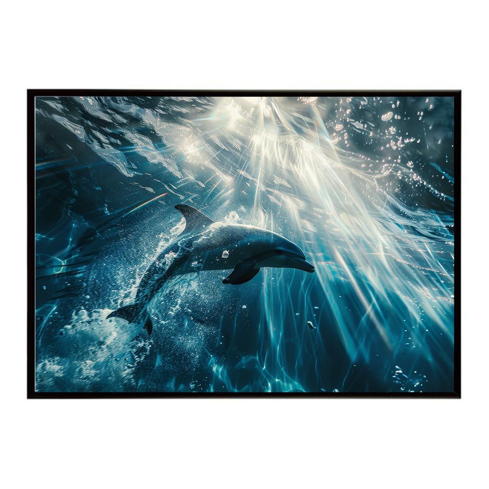 B1サイズ（約73x103cm）】【lh-poster-6046】イルカ 海 ブルー