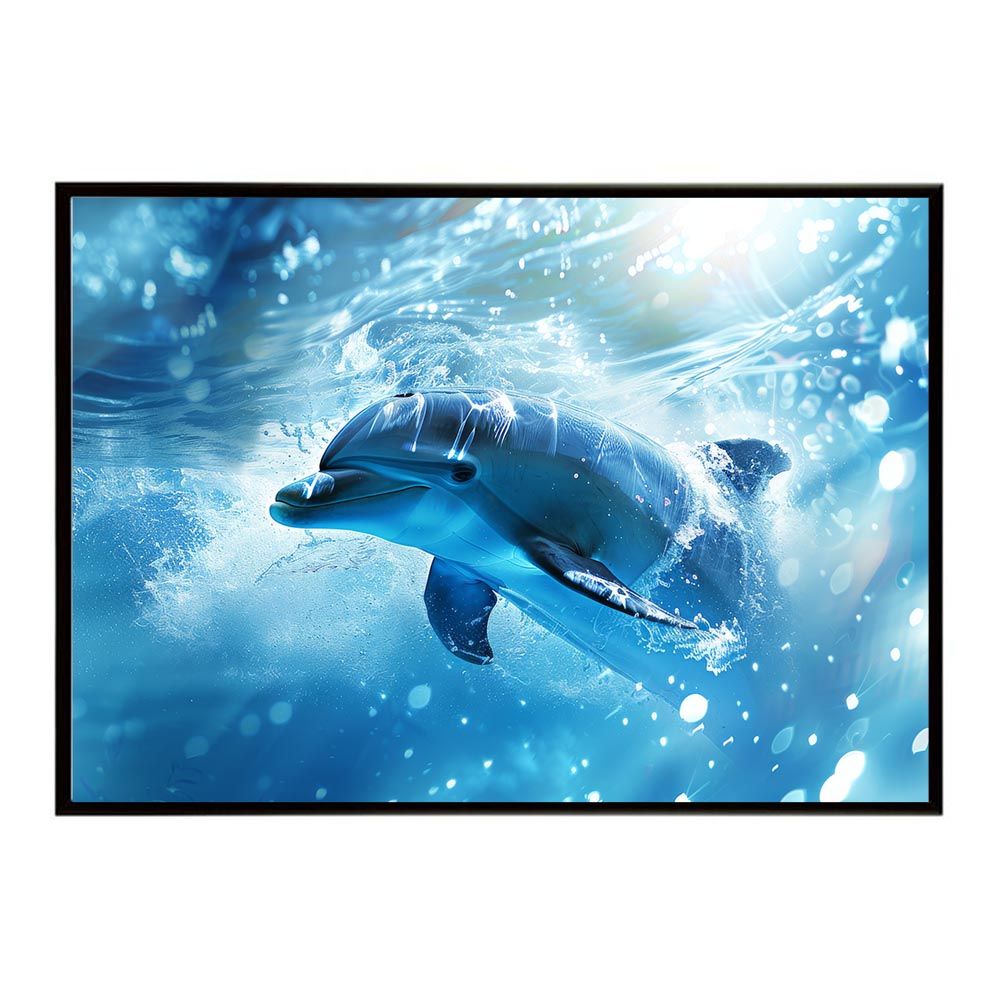 A1サイズ（約59x84cm）】【lh-poster-6050】イルカ 海 ブルー