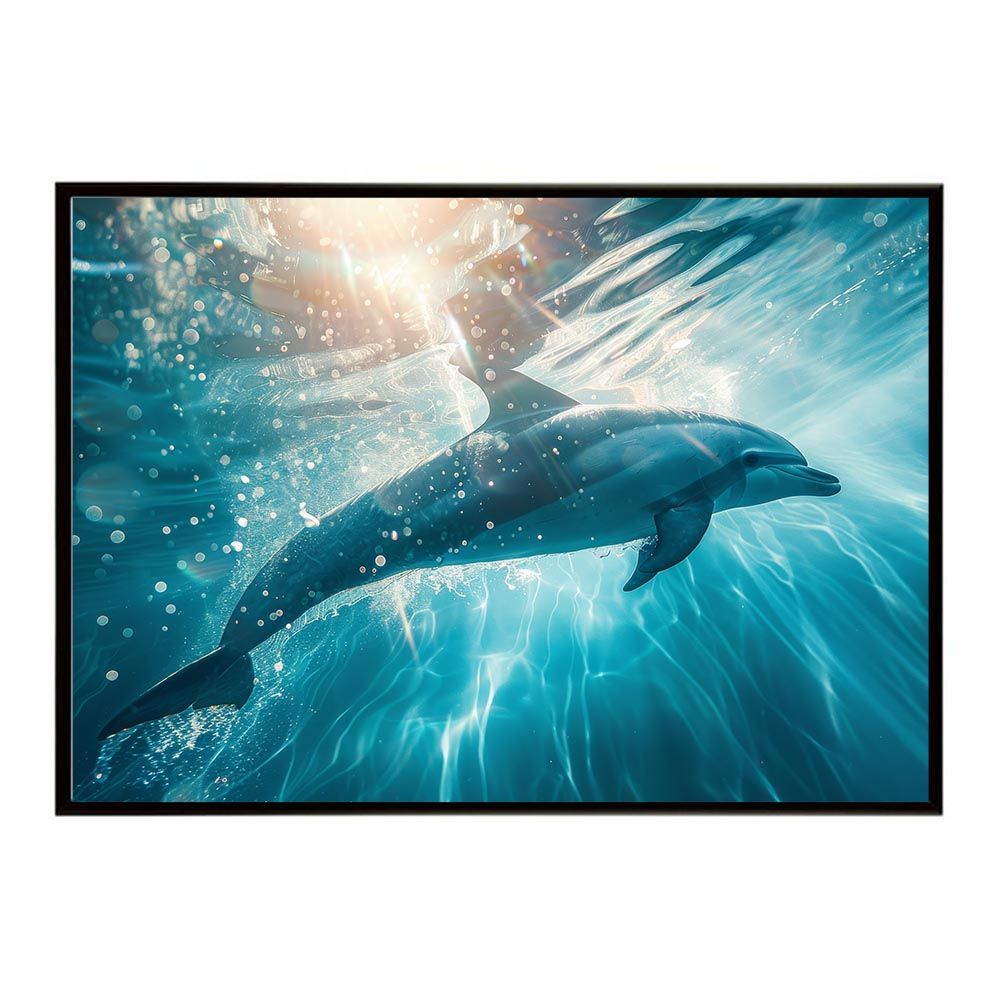 B1サイズ（約73x103cm）】【lh-poster-6055】イルカ 海 ブルー