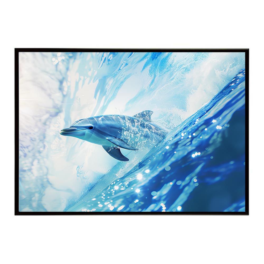 A3サイズ（約30×42cm）】【lh-poster-6057】イルカ 海 ブルー