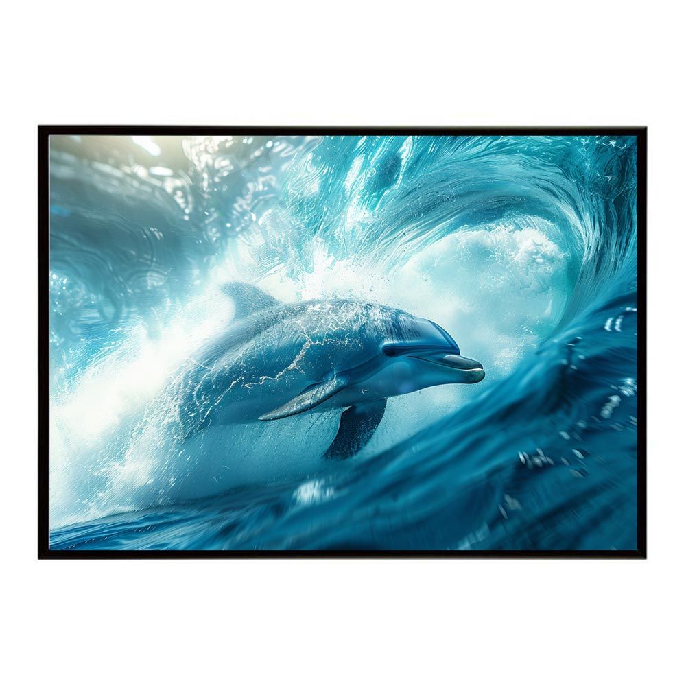 A3サイズ（約30×42cm）】【lh-poster-6059】イルカ 海 ブルー