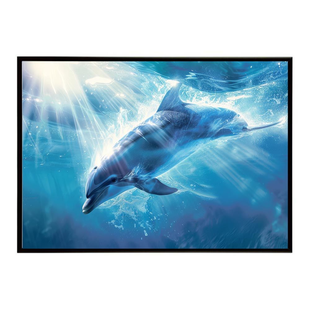 【B1サイズ（約73x103cm）】【lh-poster-6060】イルカ 海 ブルー ドルフィン 夏 ポスター クジラ シャチ 水族館 水中 南国 ハワイ 自然 サーフ インテリア アート