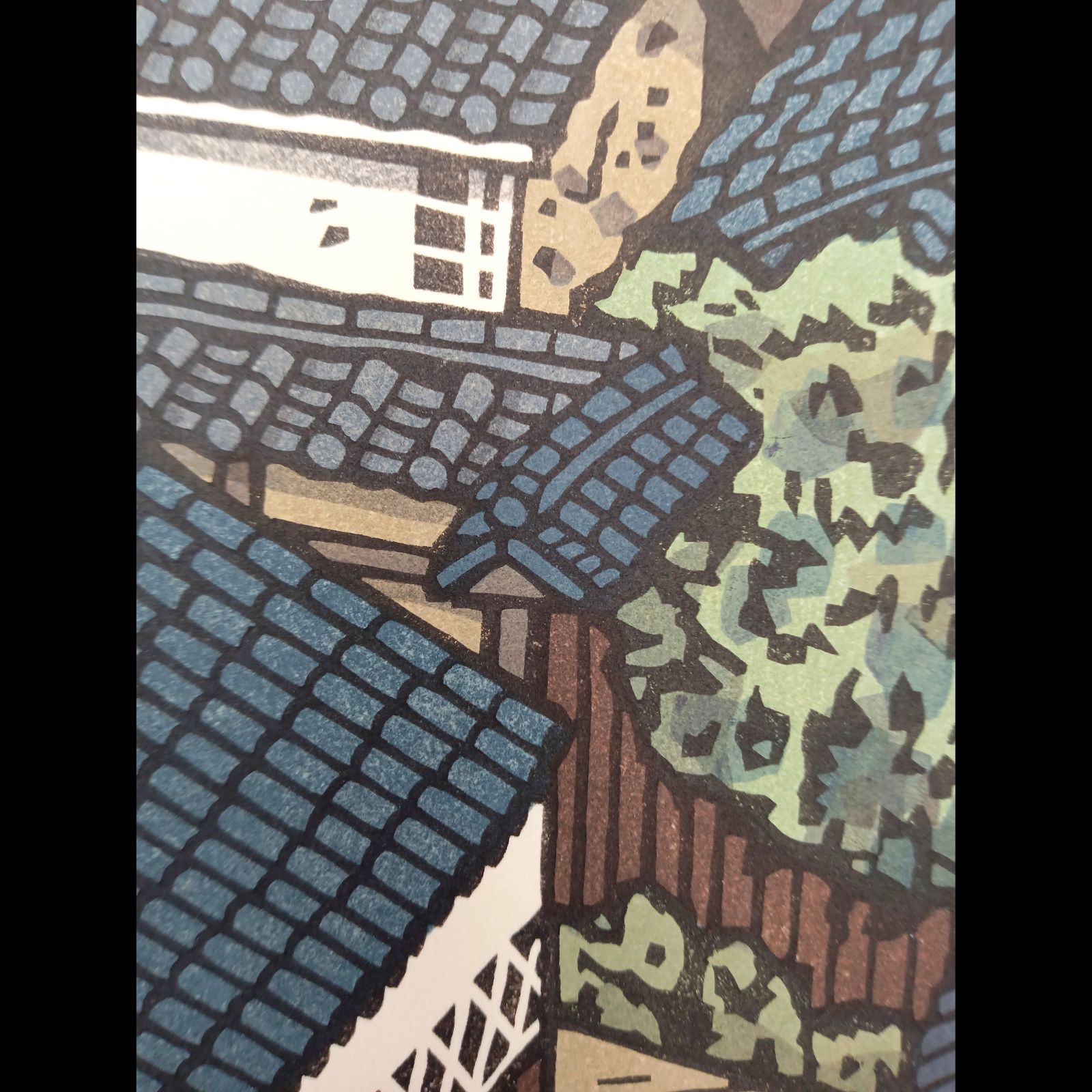 真作]創作版画 西嶋勝之先生木版画「さわやか」サインあり 無限定