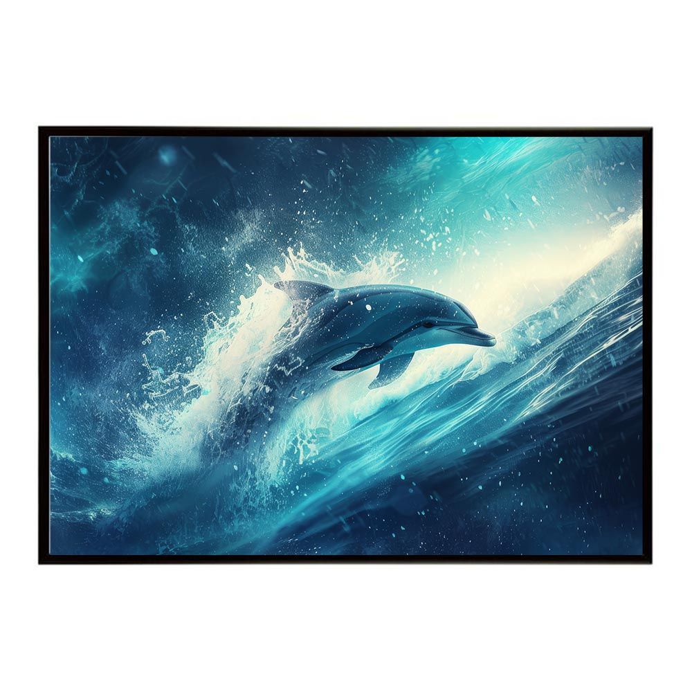 A3サイズ（約30×42cm）】【lh-poster-6063】イルカ 海 ブルー