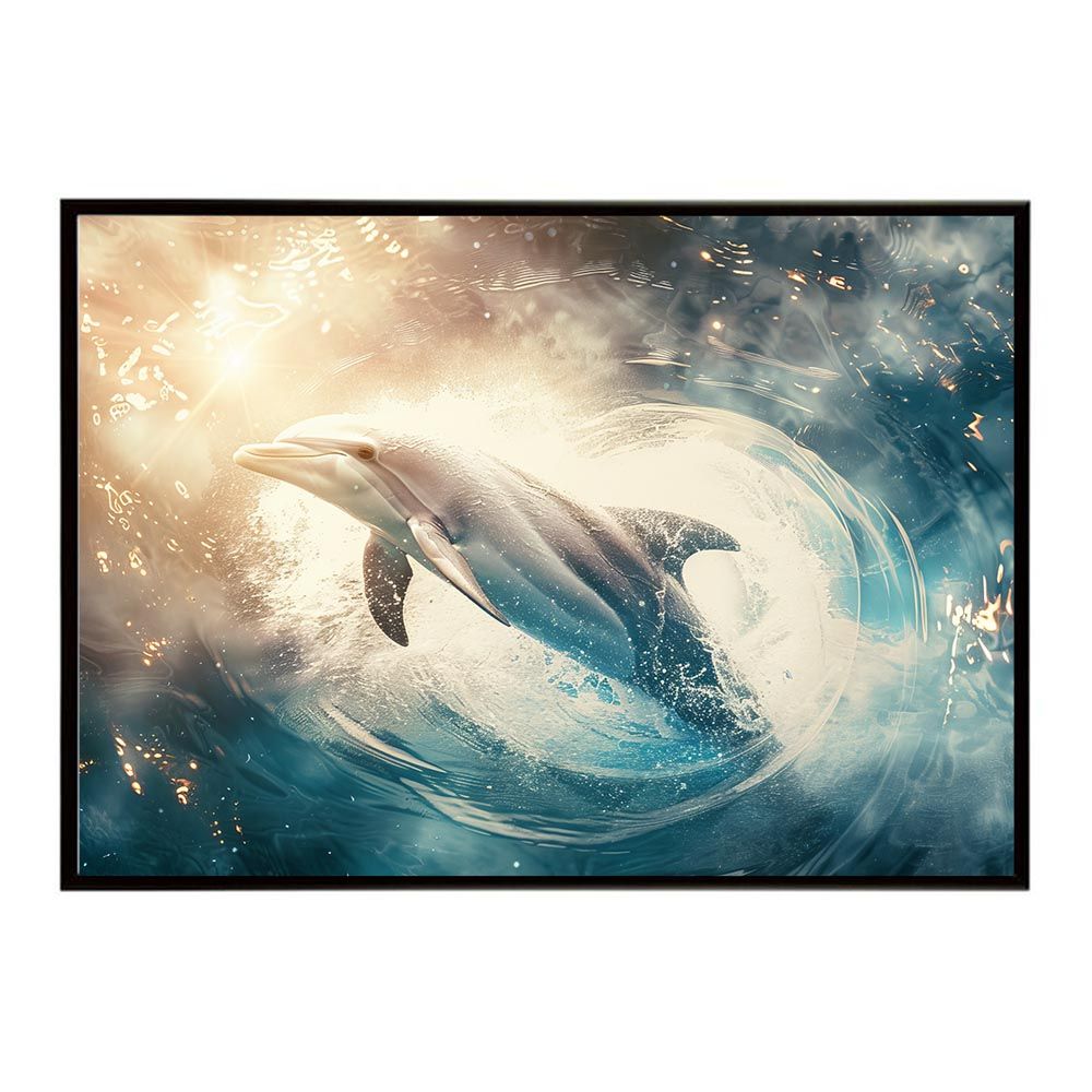 A1サイズ（約59x84cm）】【lh-poster-6074】イルカ 海 ブルー 小売業者