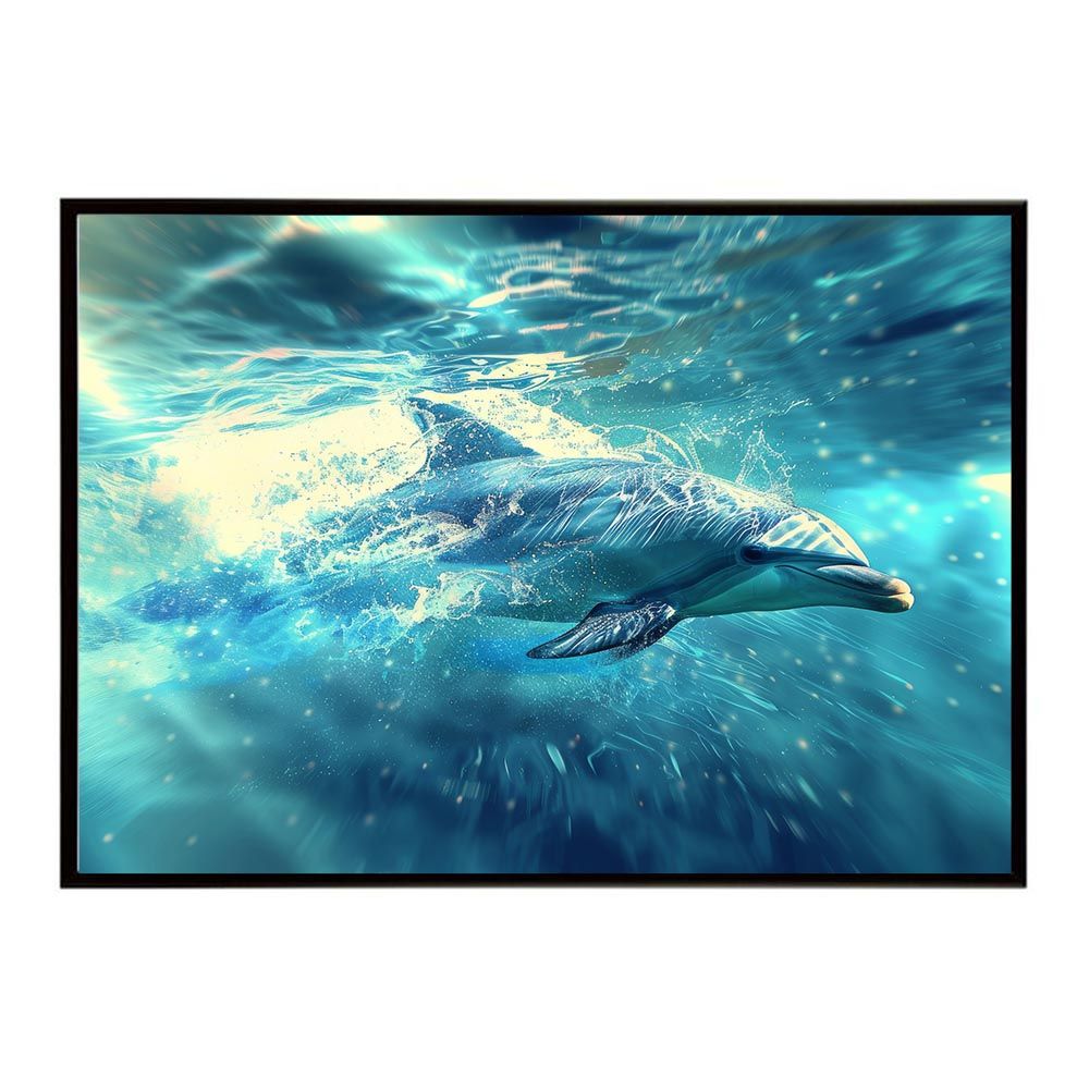 B1サイズ（約73x103cm）】【lh-poster-6077】イルカ 海 ブルー