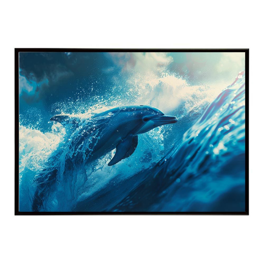 A3サイズ（約30×42cm）】【lh-poster-6078】イルカ 海 ブルー