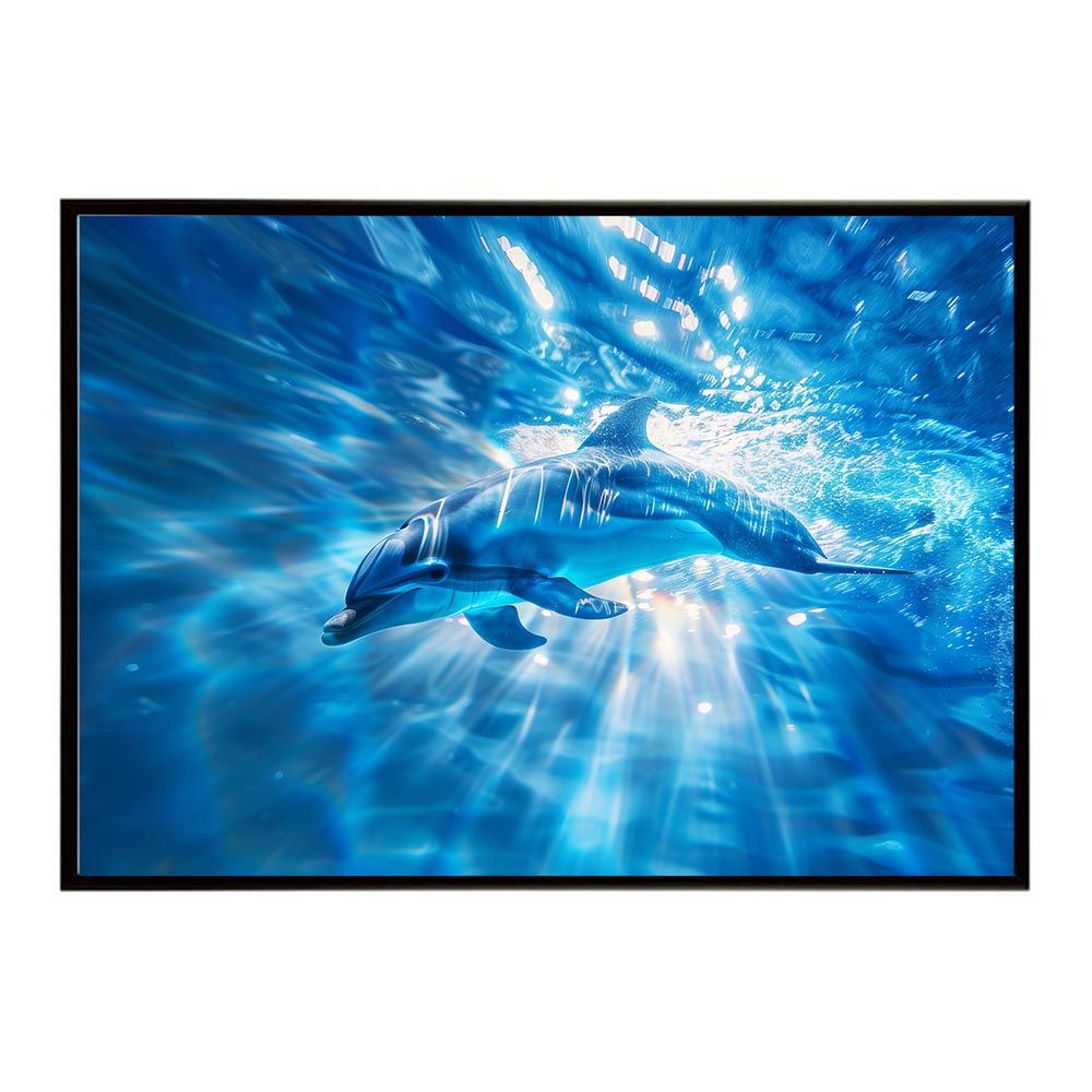 B1サイズ（約73x103cm）】【lh-poster-6080】イルカ 海 ブルー