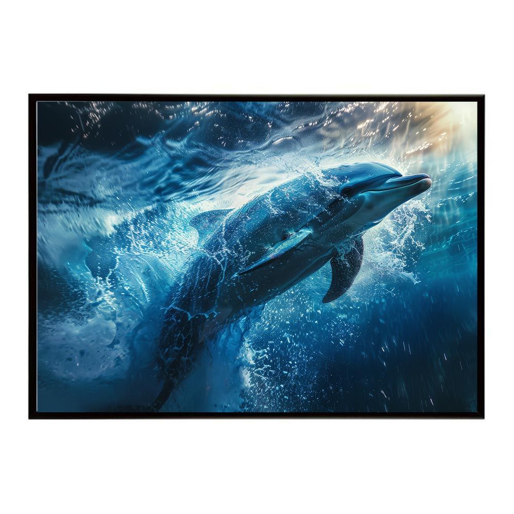 【A1サイズ（約59x84cm）】【lh-poster-6081】イルカ 海 ブルー ドルフィン 夏 ポスター クジラ シャチ 水族館 水中 南国 ハワイ 自然 サーフ インテリア アート