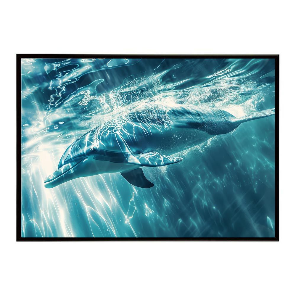 B2サイズ（約51x73cm）】【lh-poster-6085】イルカ 海 ブルー