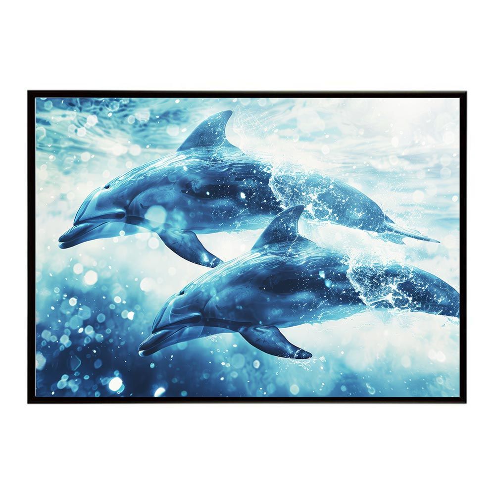 B2サイズ（約51x73cm）】【lh-poster-6089】イルカ 海 ブルー