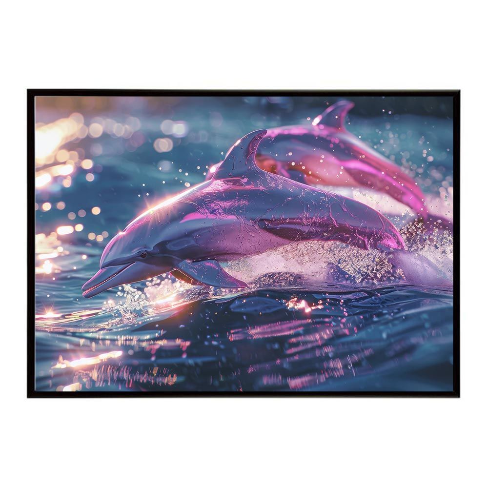 B3サイズ（約36x51cm）】【lh-poster-6094】イルカ 海 ブルー