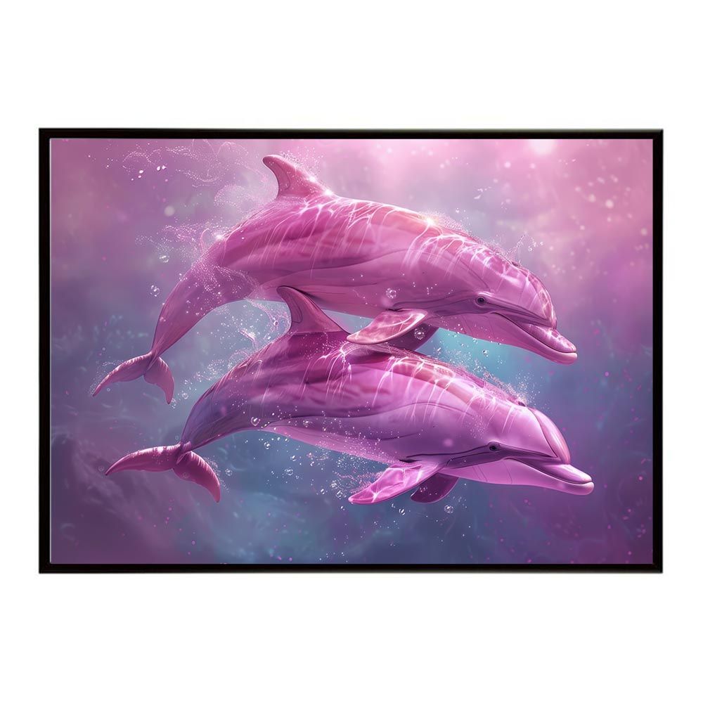 A2サイズ（約42x59cm）】【lh-poster-6096】イルカ 海 ブルー