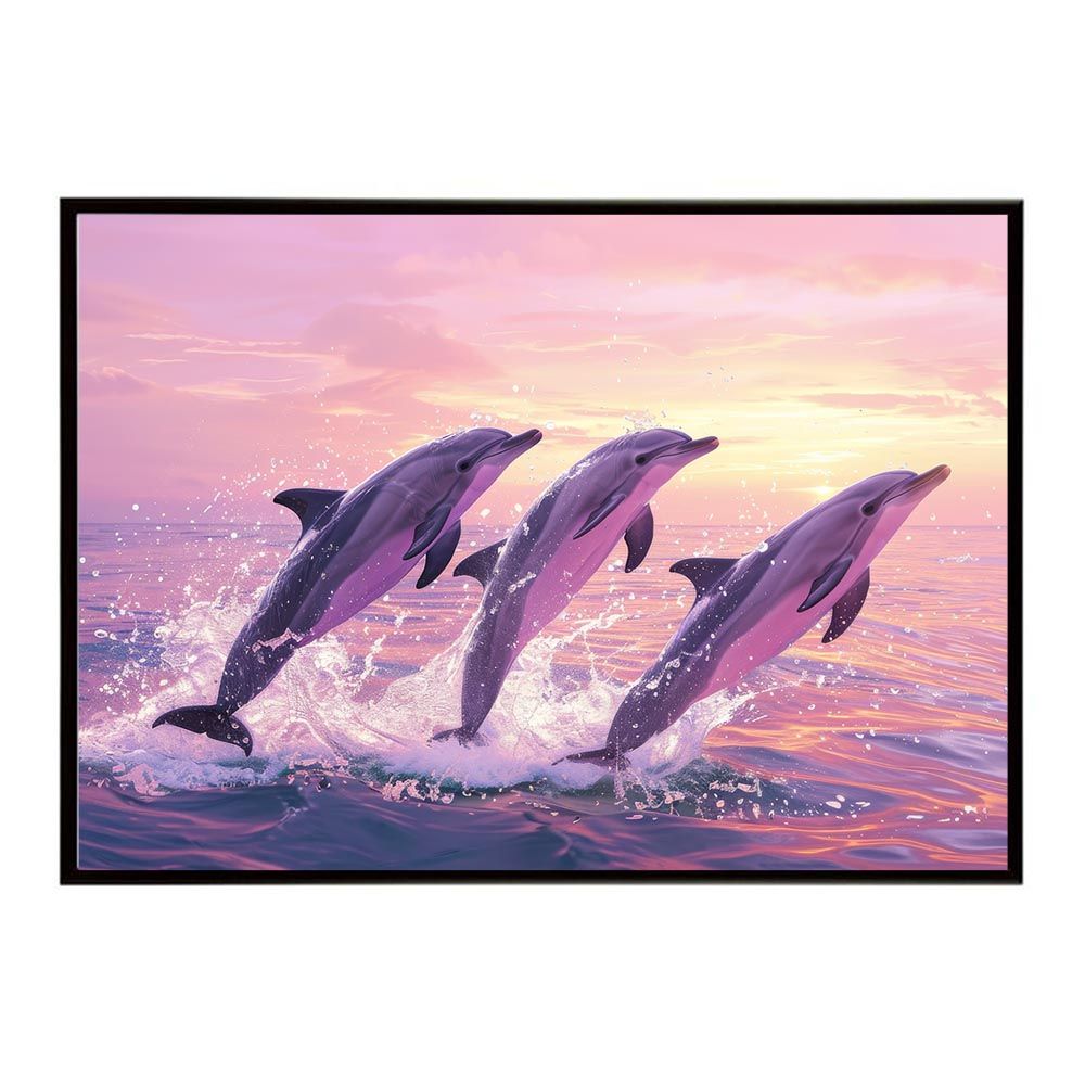 A3サイズ（約30×42cm）】【lh-poster-6098】イルカ 海 ブルー