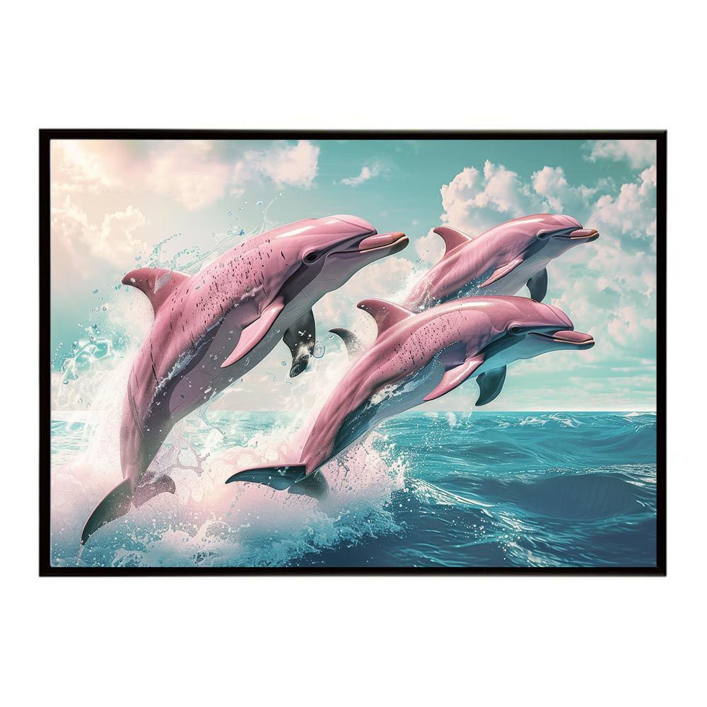 kazuページ B2サイズ（約51x73cm）】【lh-poster-6102】イルカ 海 ブルー