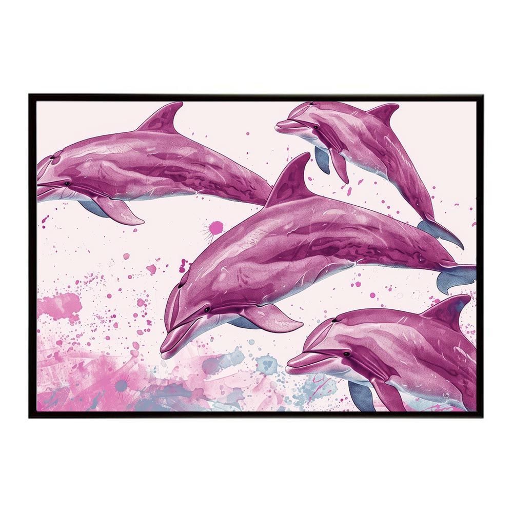 A3サイズ（約30×42cm）】【lh-poster-6103】イルカ 海 ブルー