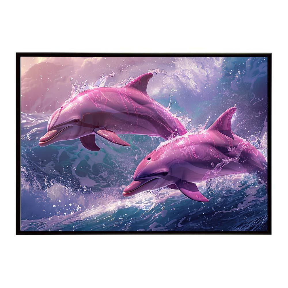 B2サイズ（約51x73cm）】【lh-poster-6106】イルカ 海 ブルー