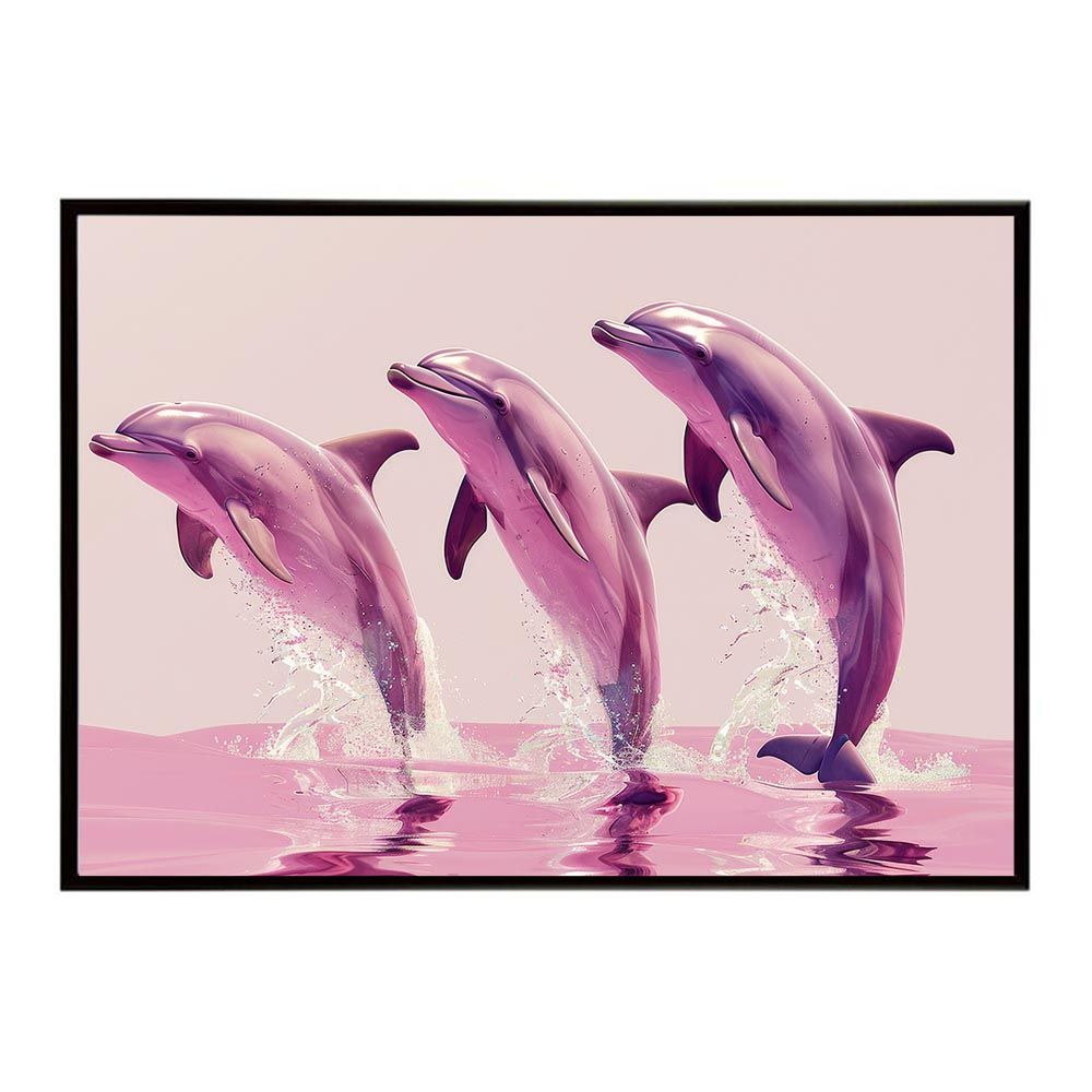 A3サイズ（約30×42cm）】【lh-poster-6108】イルカ 海 ブルー