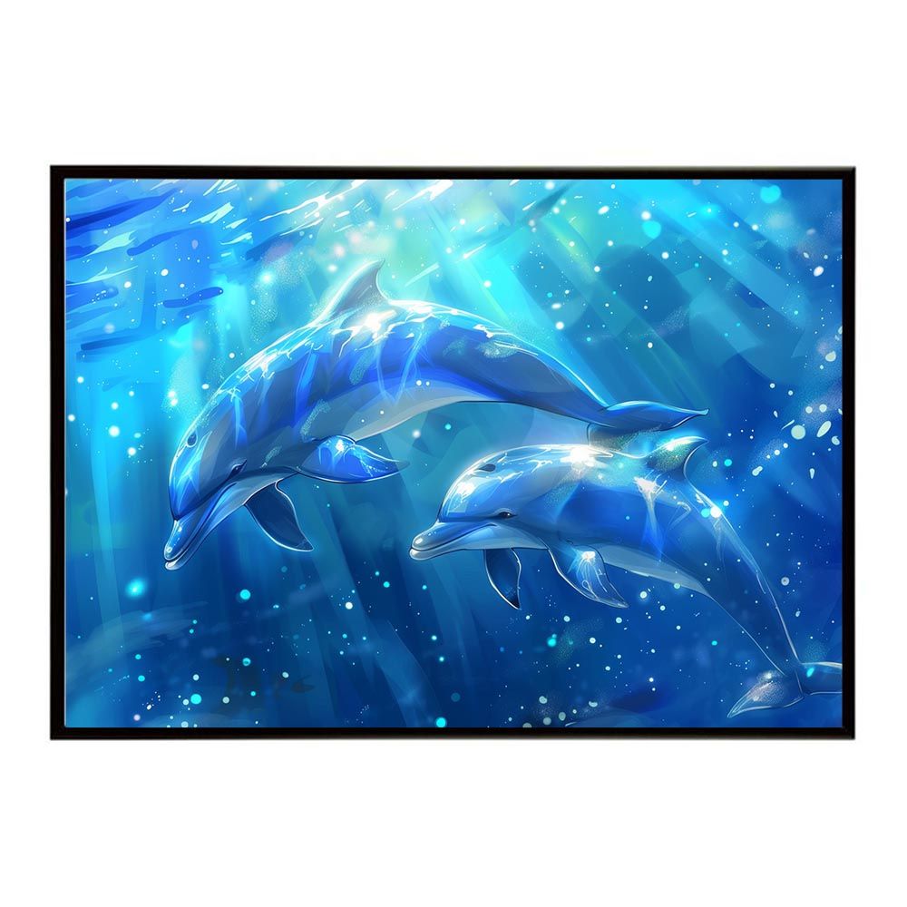 【A2サイズ（約42x59cm）】【lh-poster-6126】イルカ 海 ブルー ドルフィン 夏 ポスター クジラ シャチ 水族館 水中 南国 ハワイ 自然 サーフ インテリア アート