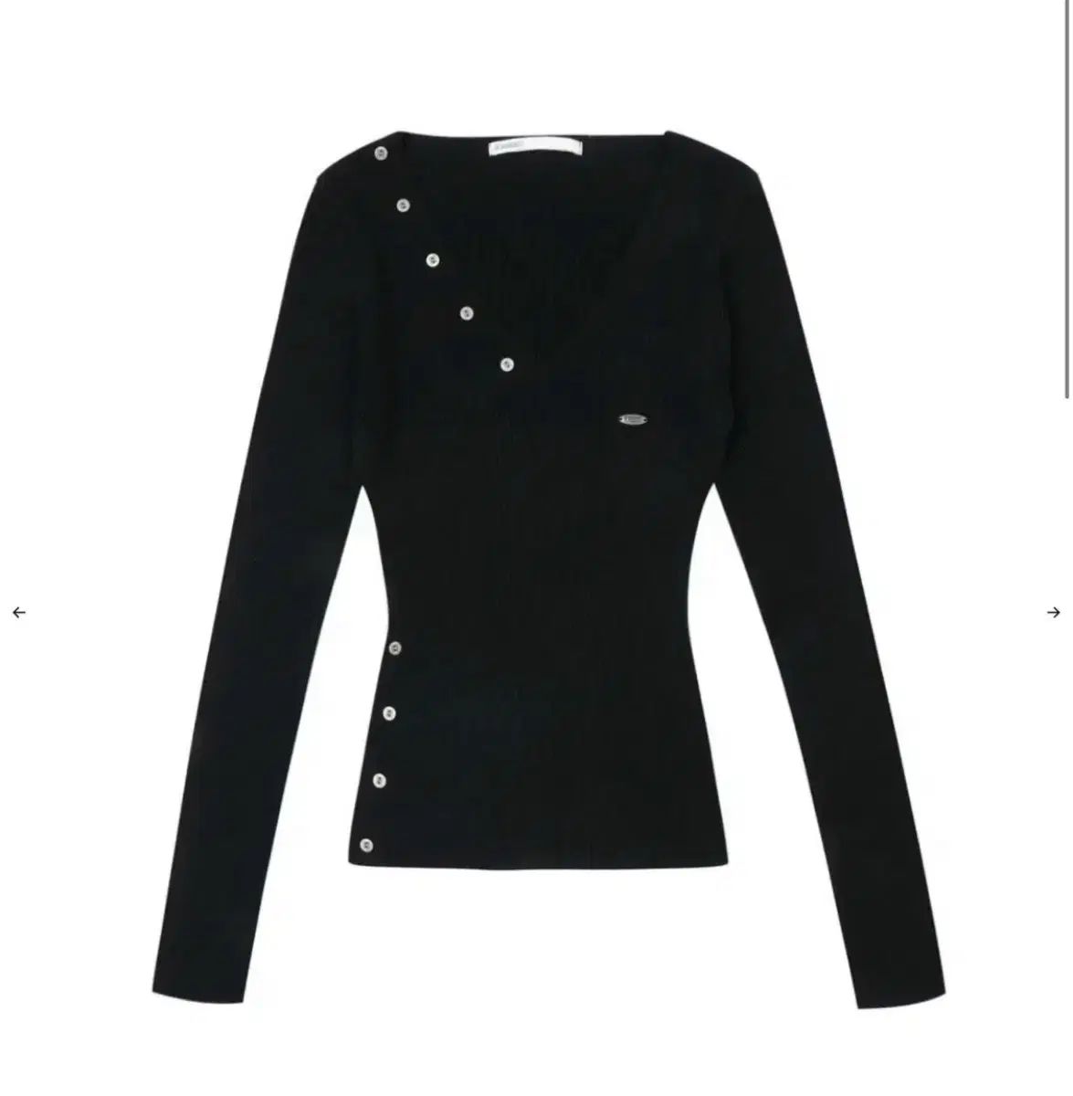 BOHEMSEO ボヘミアンソウル ボタン Vネック スリット ニット ブラック