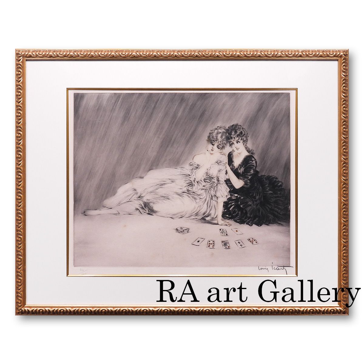 ルイ イカール 成功 人物画 女性像 美人画 トランプ占い 作家直筆サイン 11日まで展示 アート 版画 絵画 真作保証 げ交渉