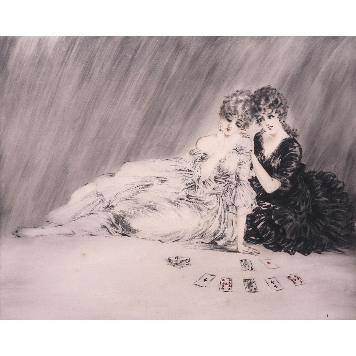 ルイ イカール 成功 人物画 女性像 美人画 トランプ占い 作家直筆サイン 11日まで展示 アート 版画 絵画 げ交渉