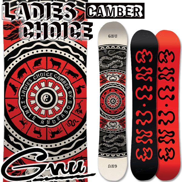 25-26 GNU グヌー LADIES CHOICE CAMBER レディースチョイス レディース スノーボード ジェイミー アンダーソン パーク 板 2026
