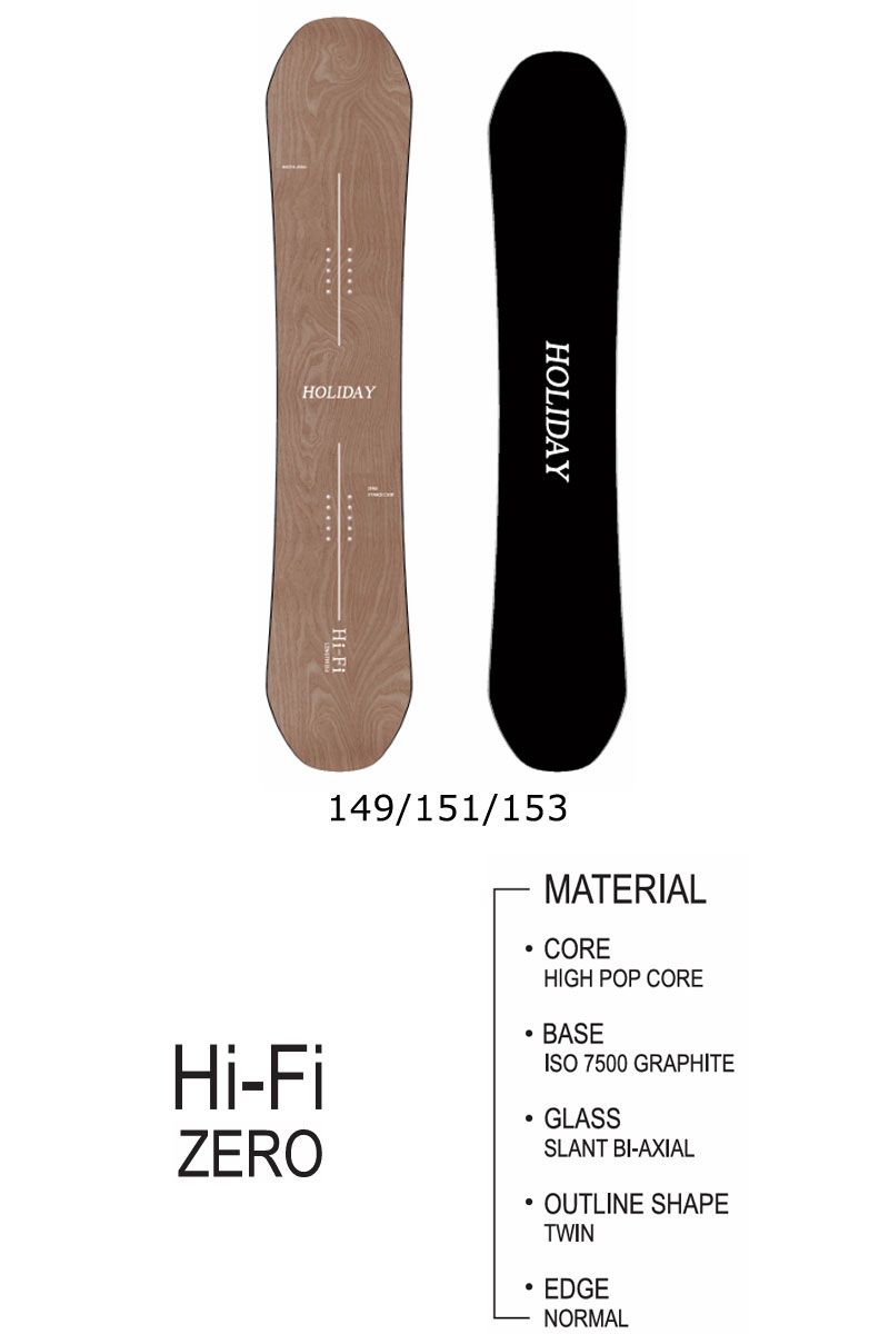 スノーボード レディース　パークグラトリ 25-26 HOLIDAY/ホリデー Hi-Fi ZERO ハイファイゼロ メンズ レディース