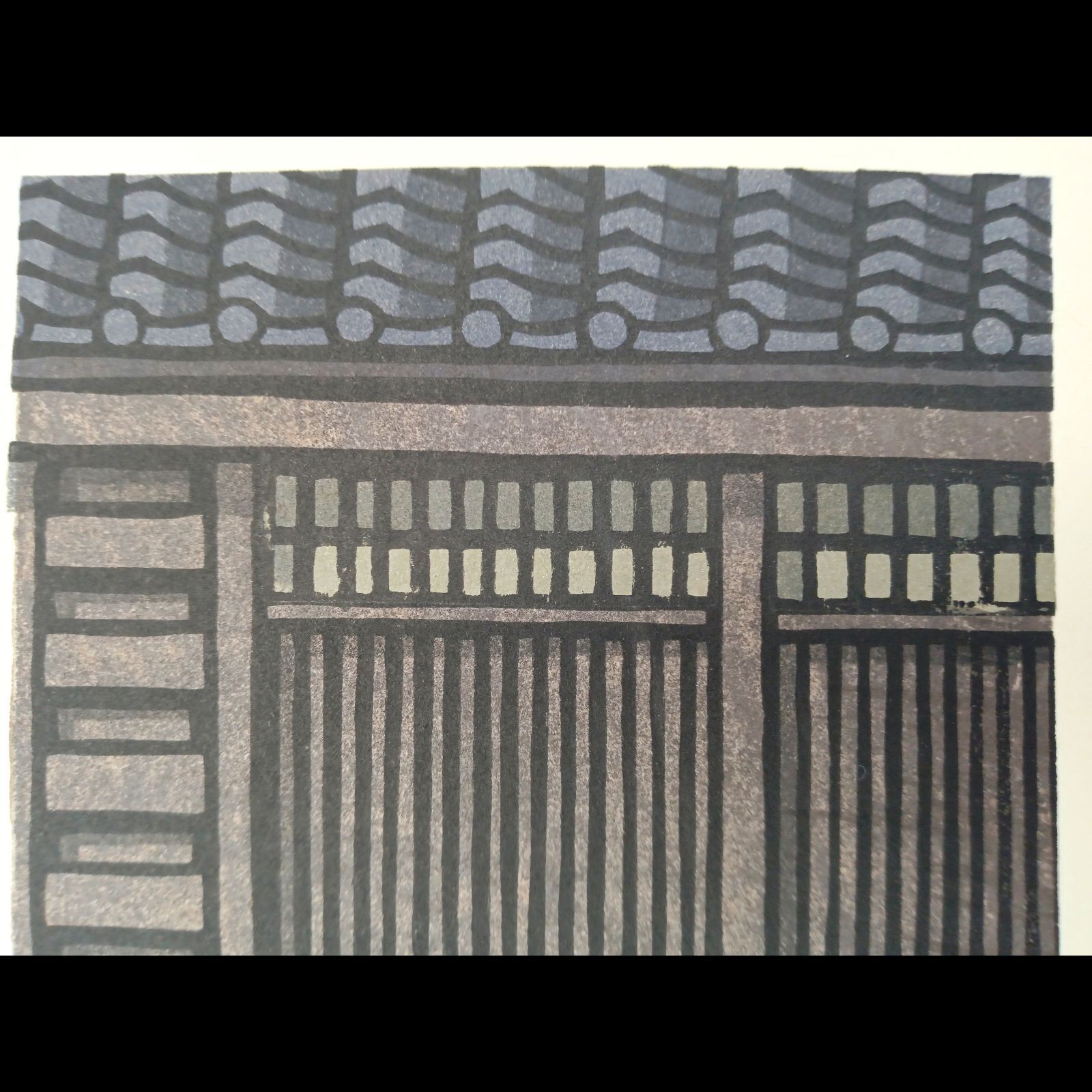 真作]創作版画 西嶋勝之先生木版画「かたしぐれ」サインあり 無限定