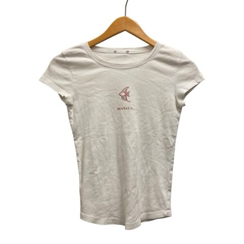 マックス&コー MAX&CO. Tシャツ 半袖 クルーネック ビーズ装飾 ラメ