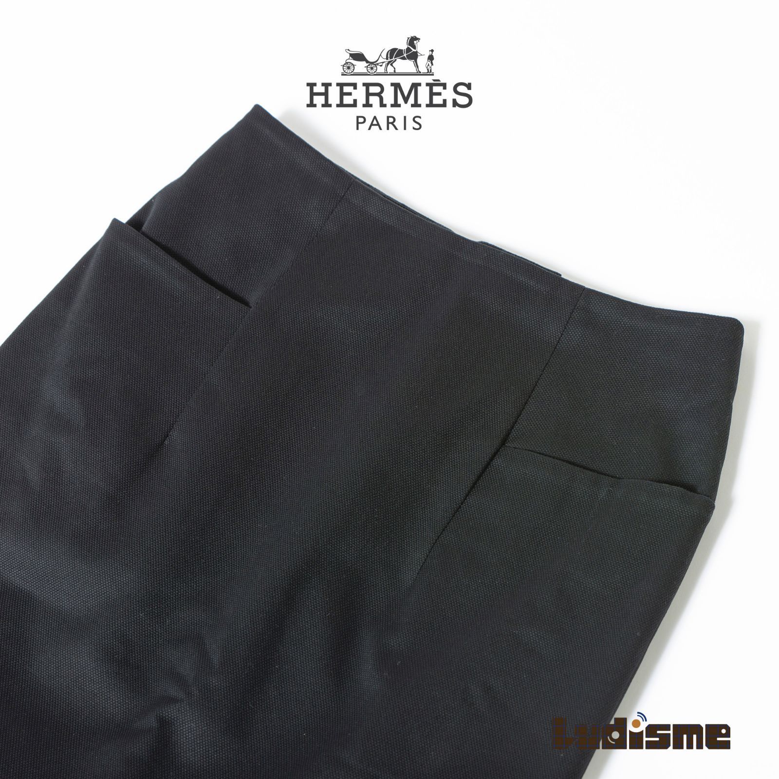エルメス HERMES スカート ブラック 34 レディース コクーンスカート スリム タイト ひざ丈 イタリア製 き ボトムス