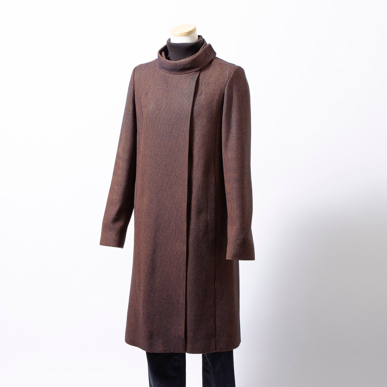 アーペーセー A.P.C. ロングコート スタンドカラー ブラウン系 S 