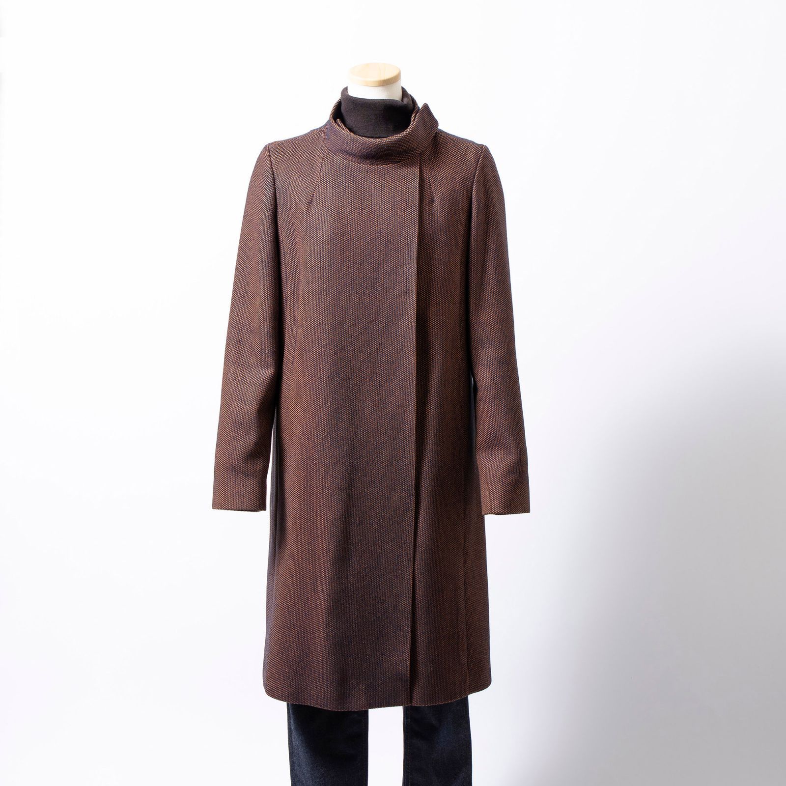 アーペーセー A.P.C. ロングコート スタンドカラー ブラウン系 S 