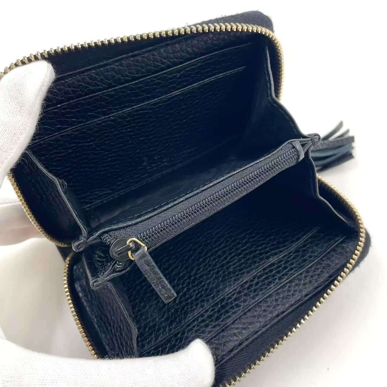 【新品・未使用】【GUCCI】ソーホー ジップウォレット GUCCI ソーホー GG ラウンドジップウォレット レザー ブラック