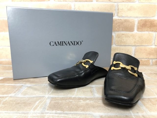 箱有 Caminando カミナンド スクエアトゥミュール 24110 W ブラック 7