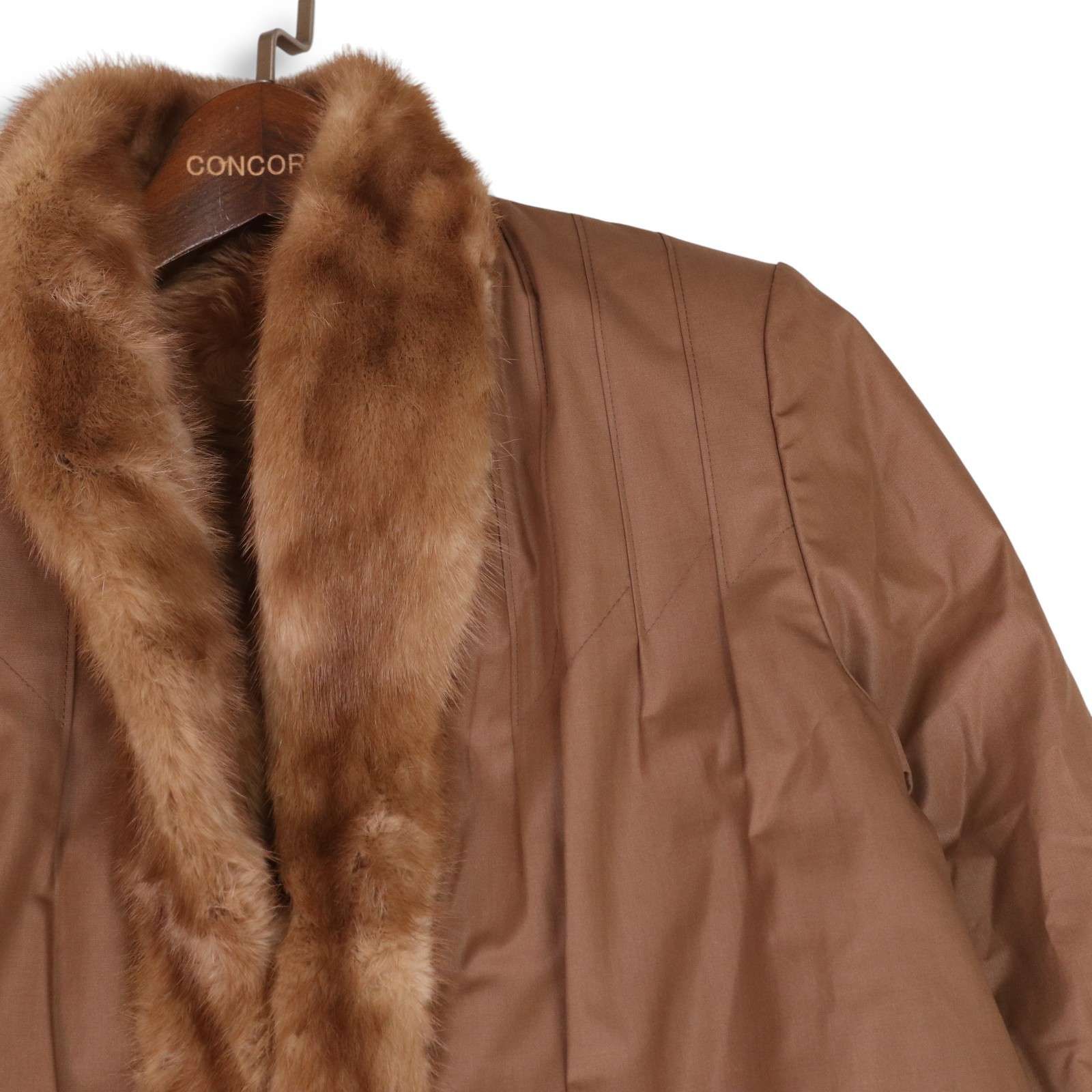 Diolen（ディオレン） スイス製毛皮 ロングコート 　レトロ品 スイス製☆ Diolen cotton ダイオレンコットン 秋冬☆ 毛皮 ファー A