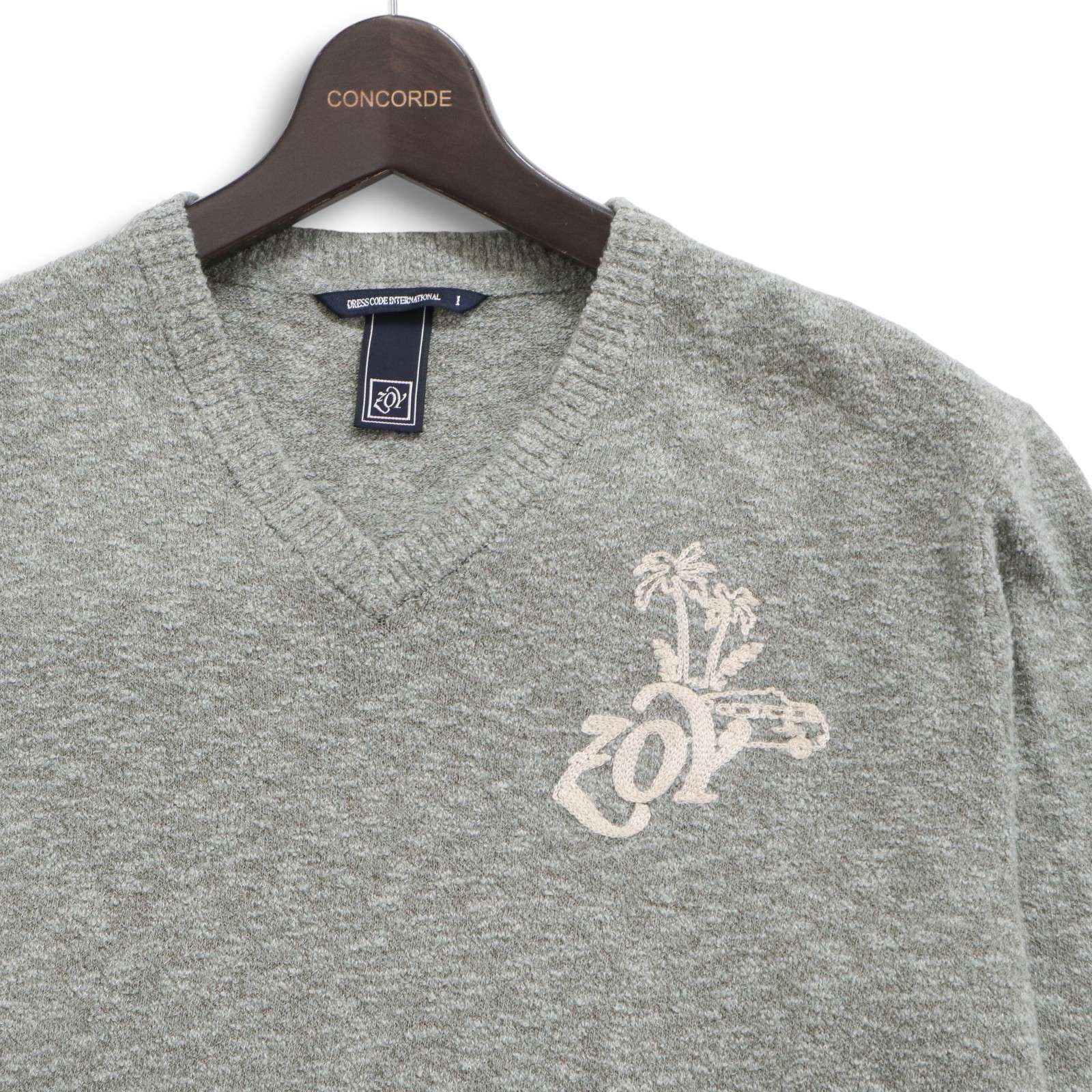 【美品】ゾーイゴルフ☆カシミヤセーター ZOY ゾーイ ゴルフ 秋冬 サーフガール ロゴ刺繍☆ カシミヤ混 Vネック