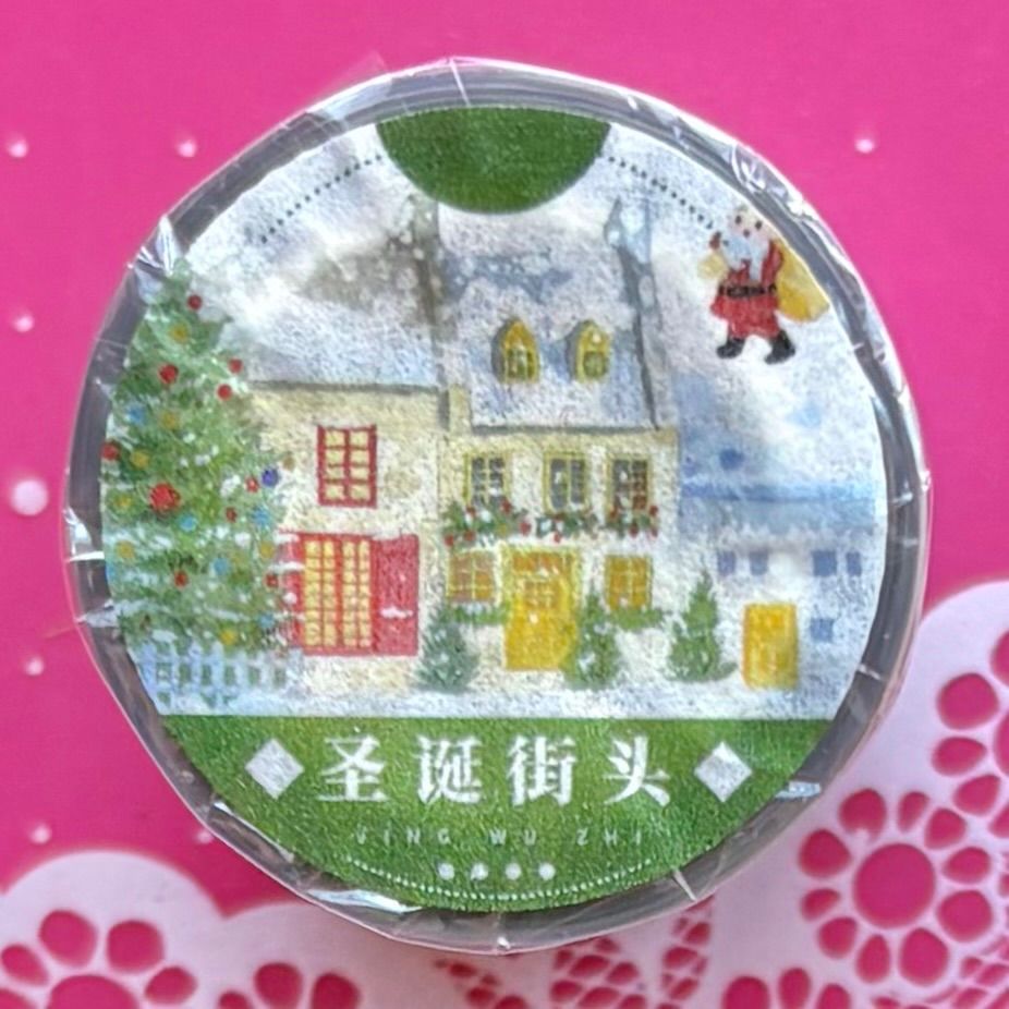 PET 圣诞街头 7 cm×5 m 100 cm loop 海外マスキングテープ 海外マステ 冬 雪景色