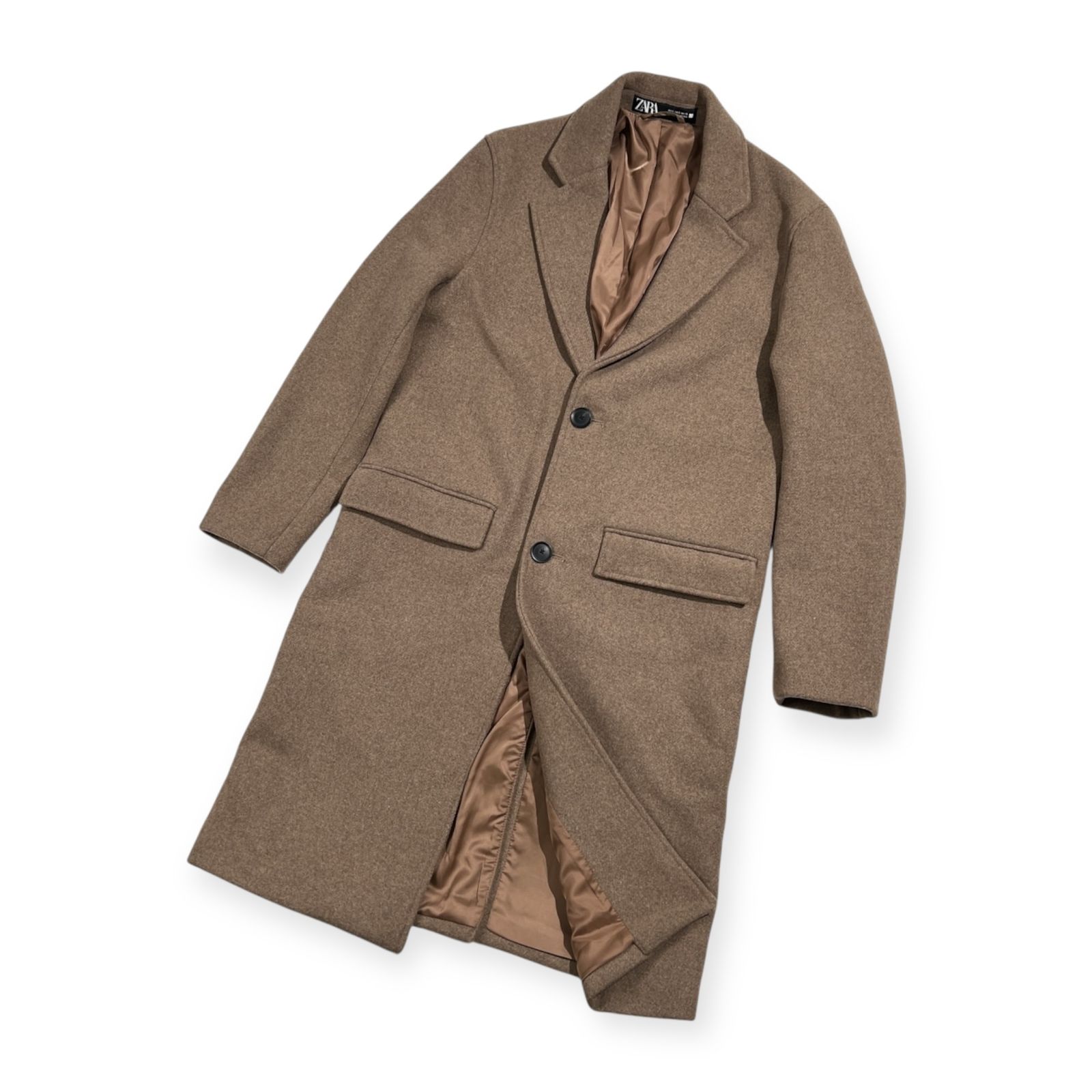 ご*う様 超美品ZARA ベージュ チェスターコート EUR XL 美品✨ZARA ベージュ チェスターコート オーバーサイズ XS Mサイズ相当