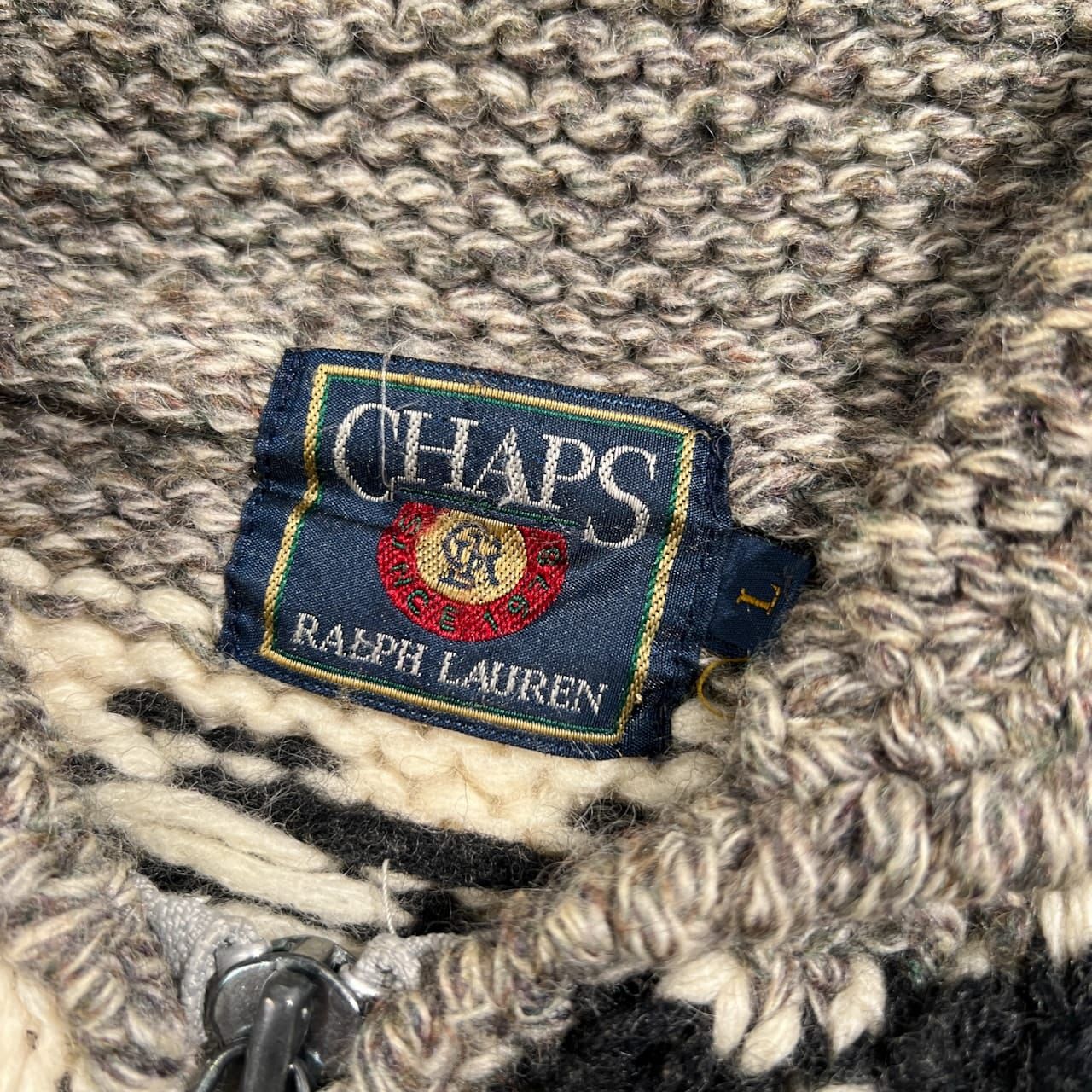 90s CHAPS RALPH LAUREN チャップス ラルフローレン ジップ カウチン 